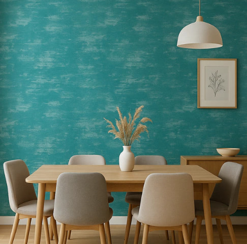 Papel de parede azul abstrato em fundo de mesa